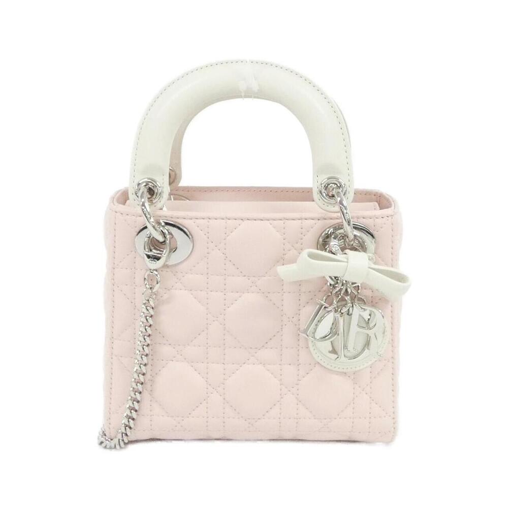 Christian Dior Lady Bag Cannage stitching charming bow Pink